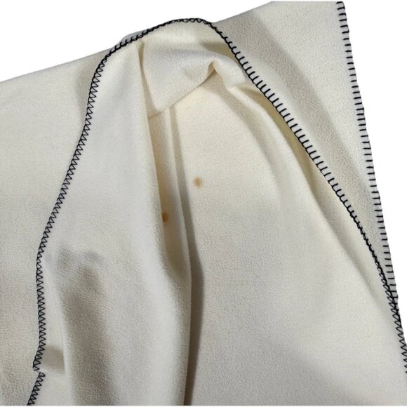 Vintage Ralph Lauren Polo Bear Fleece Blanket Cream Soft Throw -Stained- - Picture 4 of 7